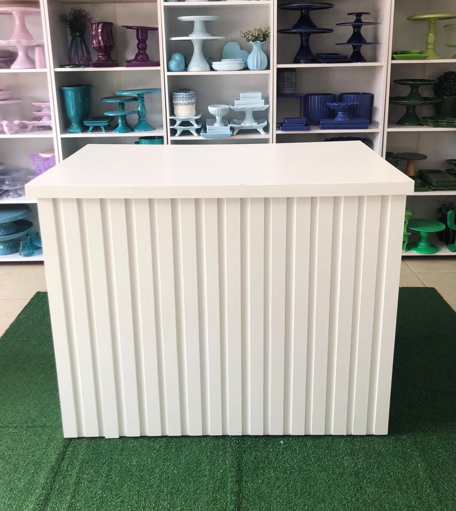 MESA RETANGULAR RIPADO DESMONTAVEL BRANCO