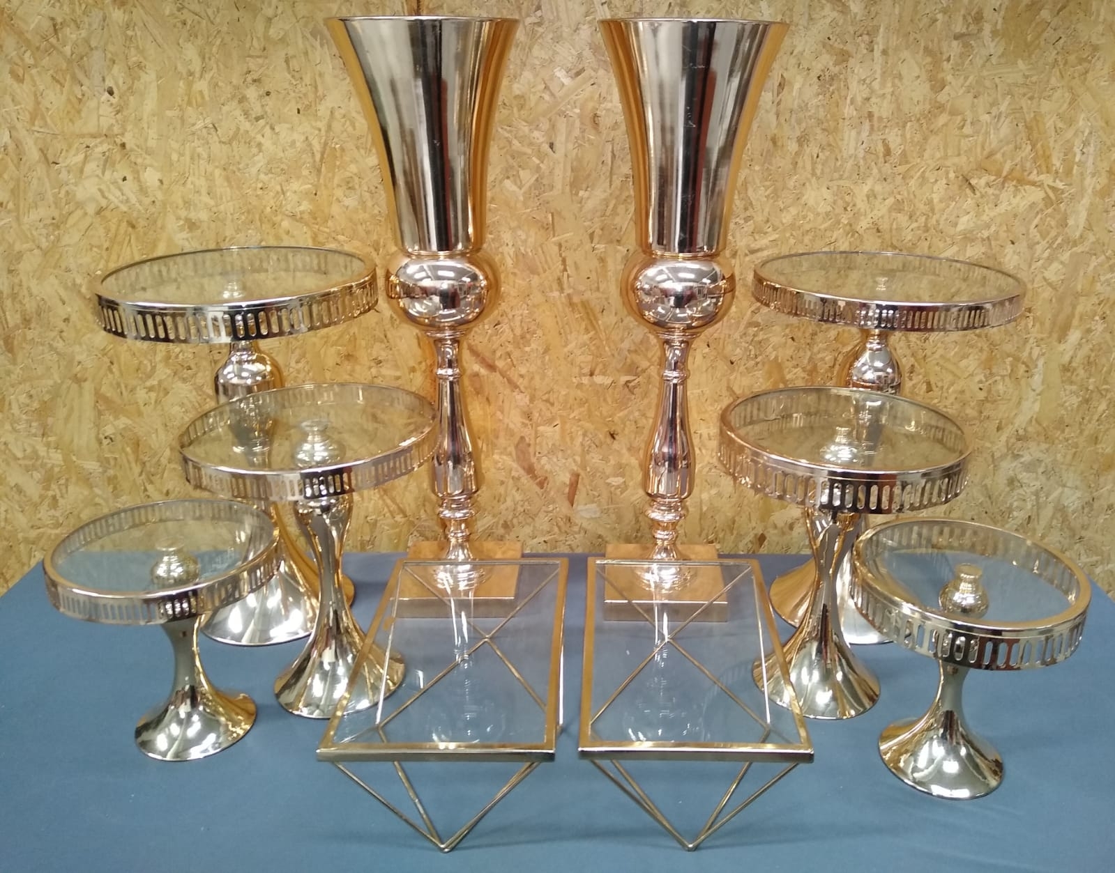 KIT LUXO VASO CONE G DOURADO
