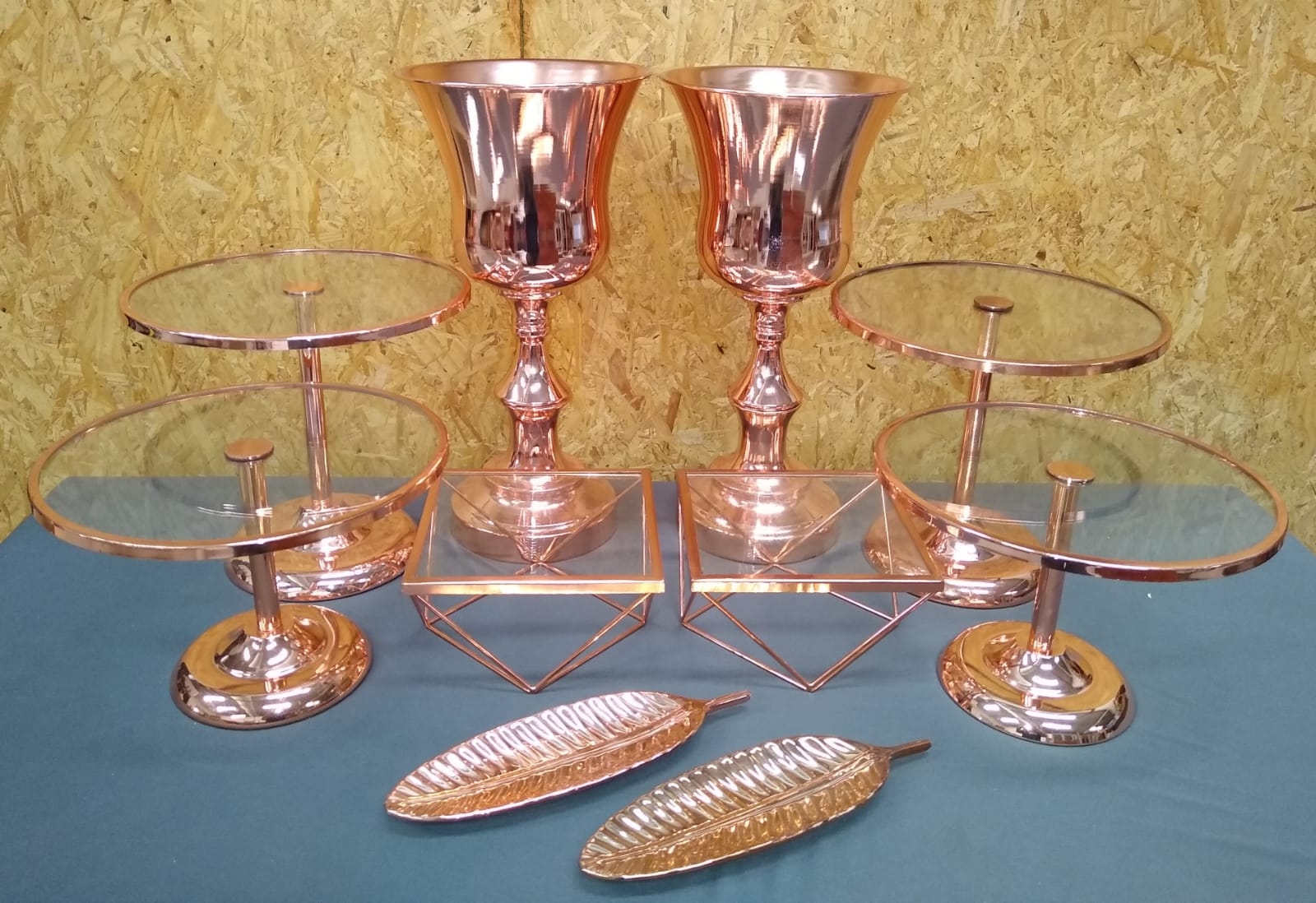 KIT LUXO VASO CONE ALTO ROSE 2