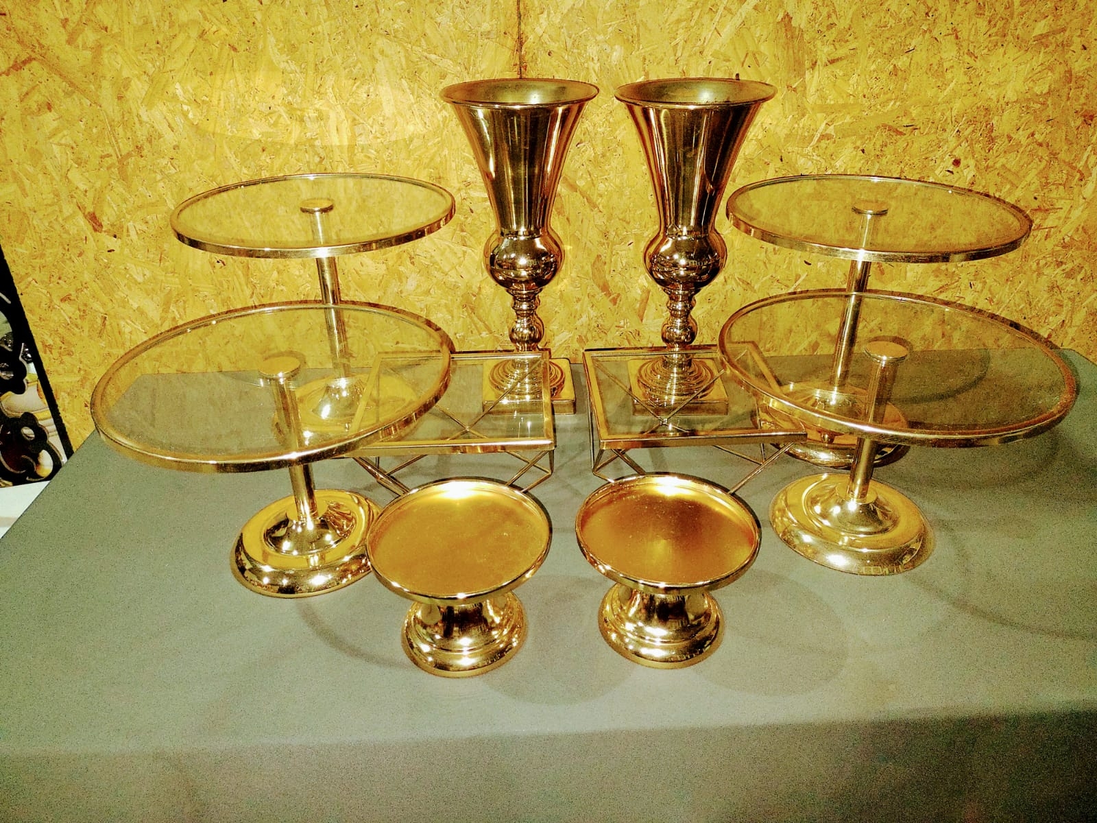 KIT LUXO VASO CONE M DOURADO