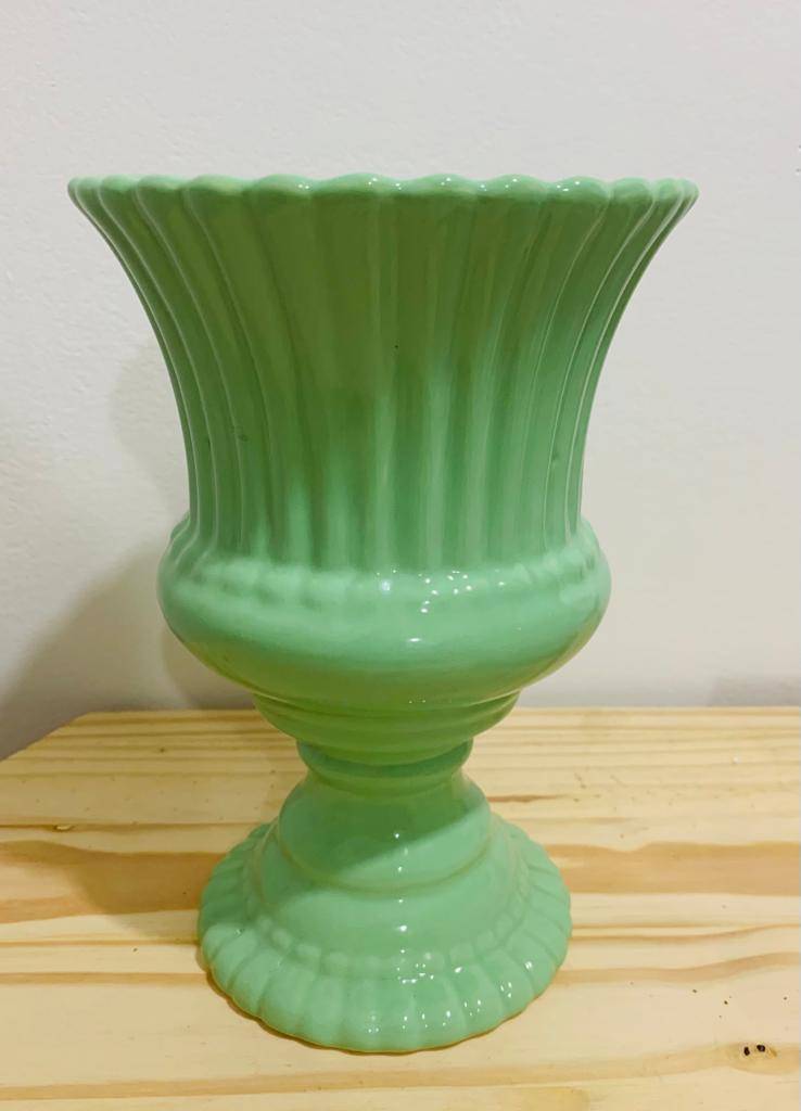 Vaso Verde Água Porcelana