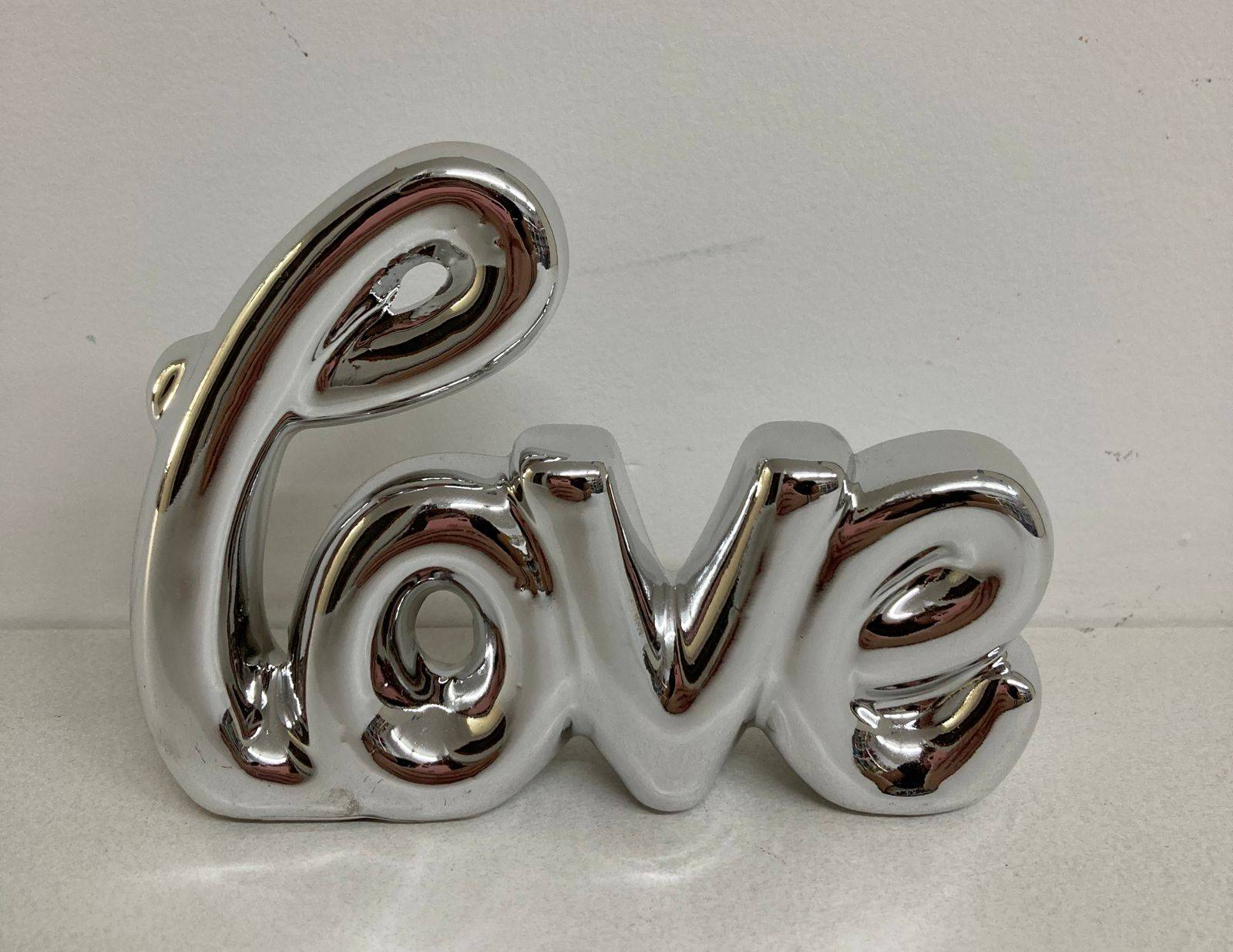 Love Decorativo Prata Porcelana