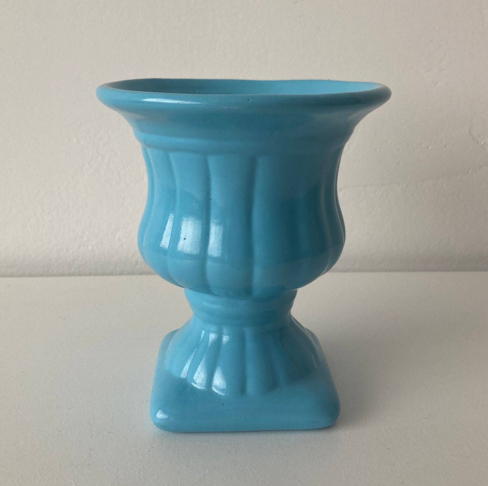 Mini Vaso Porcelana Azul Bebê