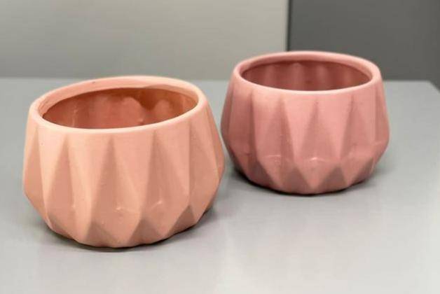 Mini Vaso Ceramica Rosa Chá