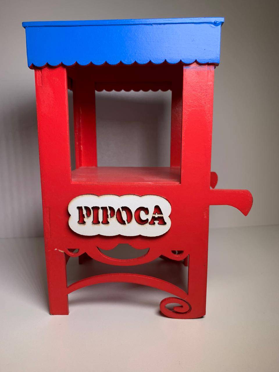 Pipoqueira Azul e Vermelha MDF