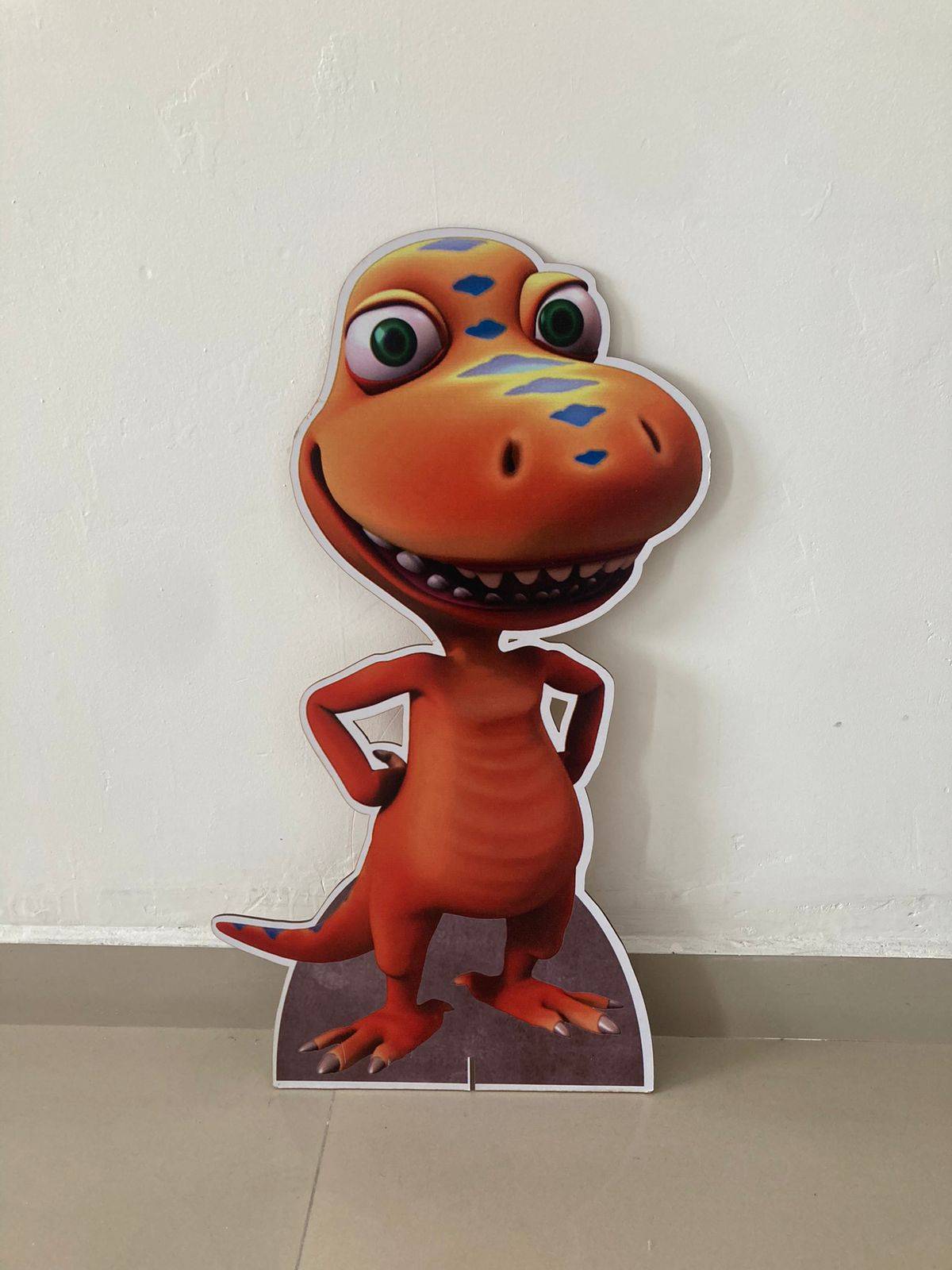Display Dinossauro Laranja MDF Chao