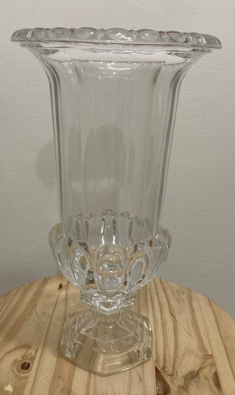 Vaso Vidro Transparente com Detalhes