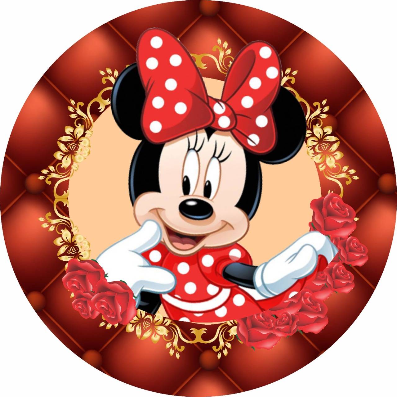 Painel Minnie Vermelha com Dourado