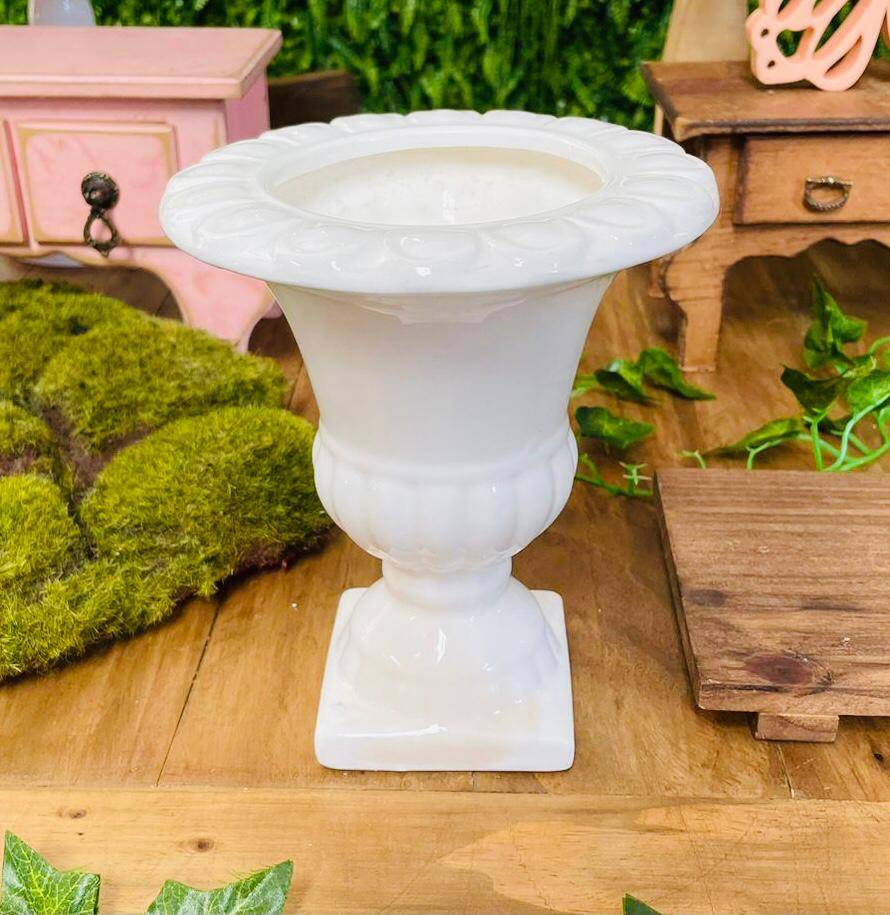 Vaso Branco Porcelana Pirulito