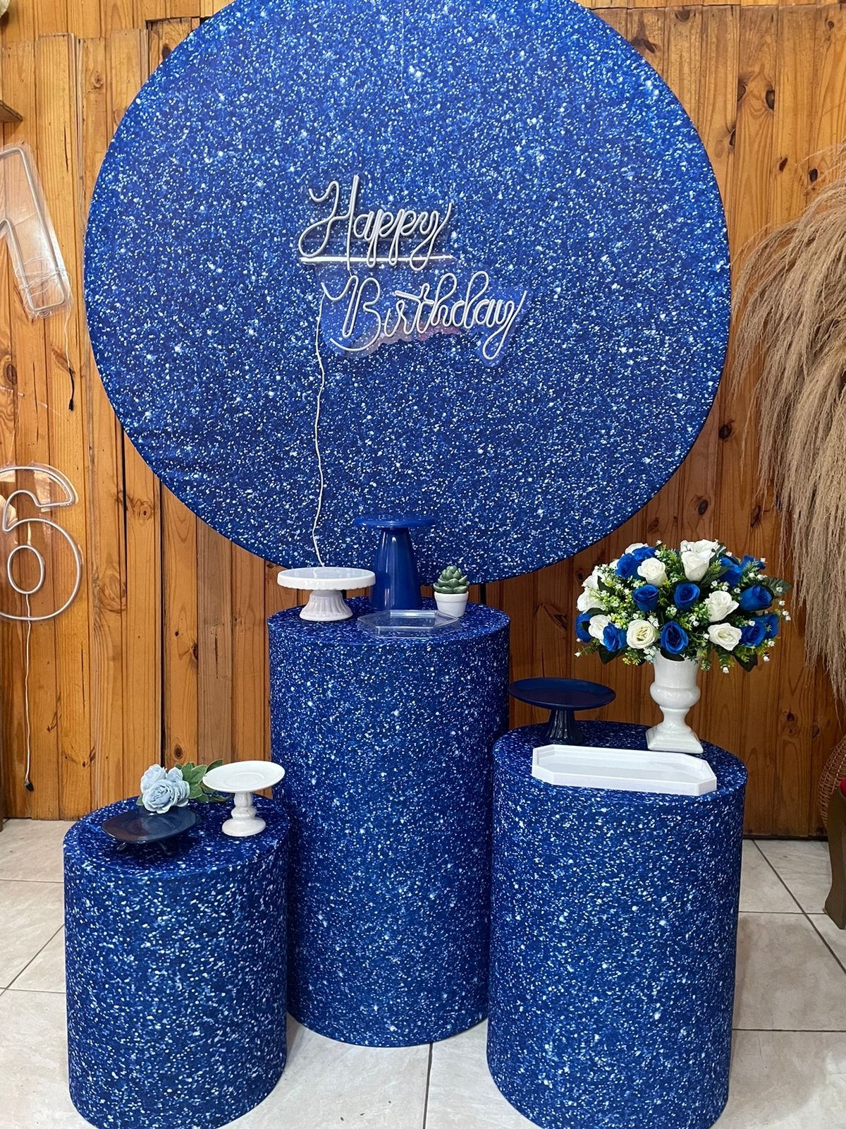 15 ANOS GLITTER AZUL