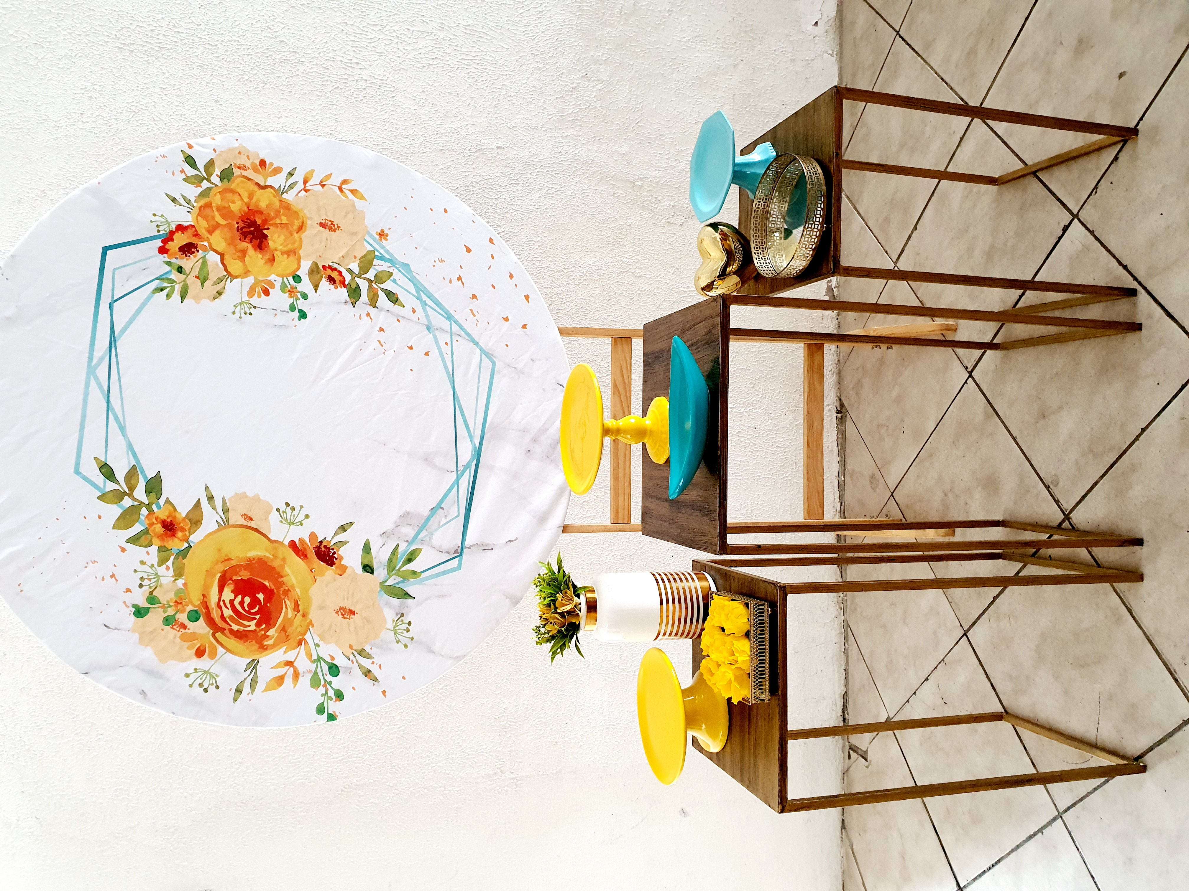 Kit pocket dourado com amarelo e tiffany